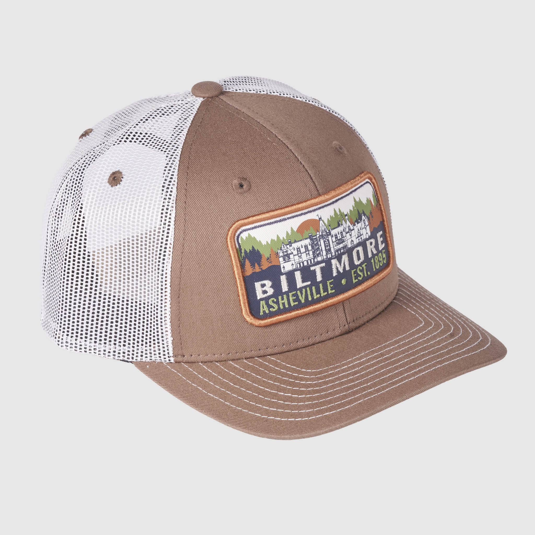 Biltmore Fall Badge Hat – Coffee, White - Image 2