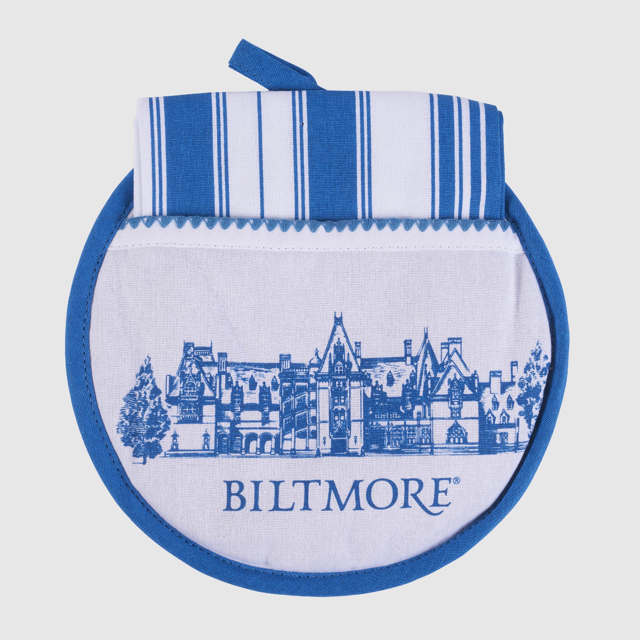 Biltmore House Potholder & Tea Towel Set – Blue