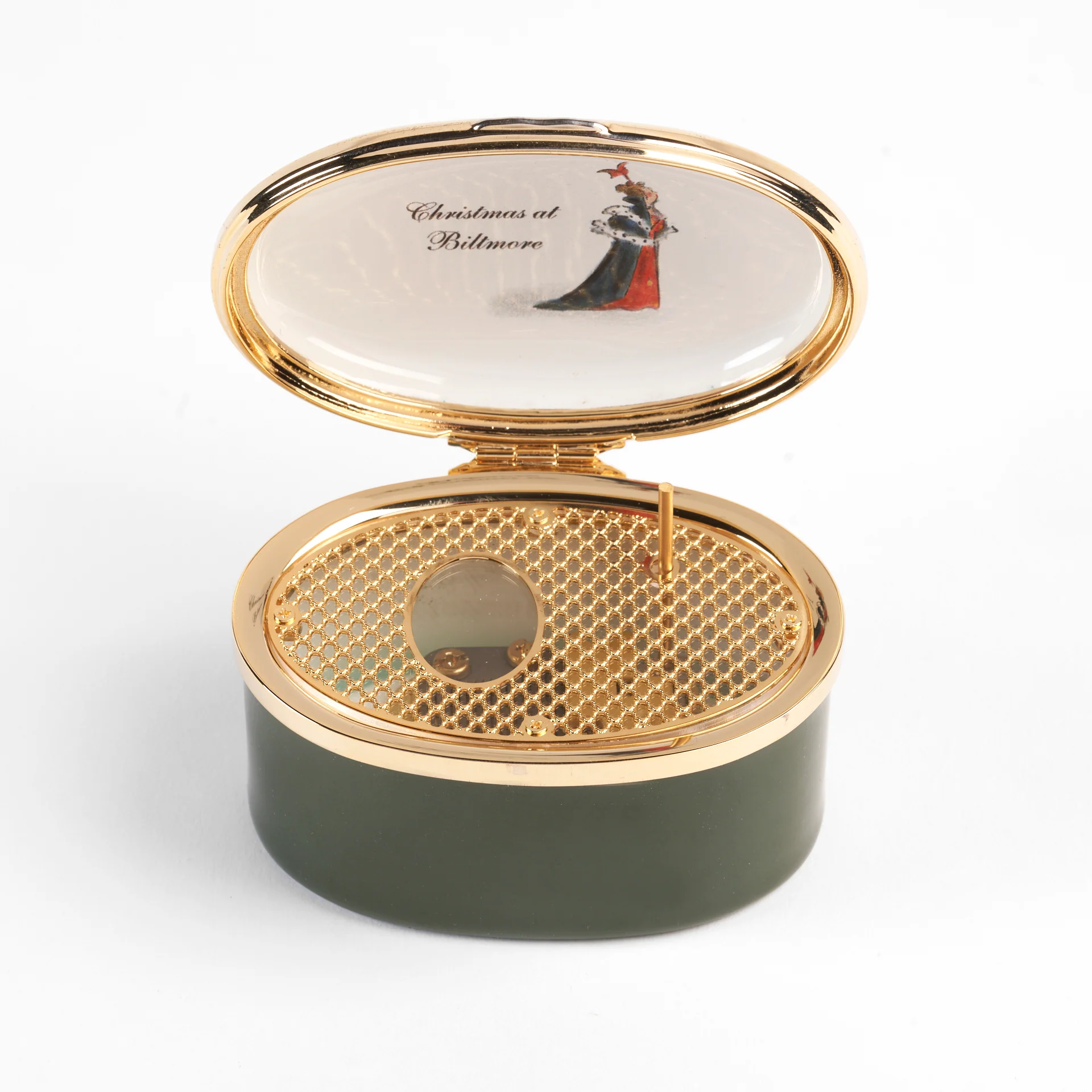 Biltmore® Banquet Hall Green Enamel Music Box by Halcyon Days - Image 2