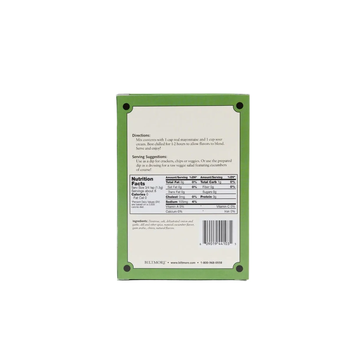 Biltmore® Cucumber Dill Dip Mix - Image 2