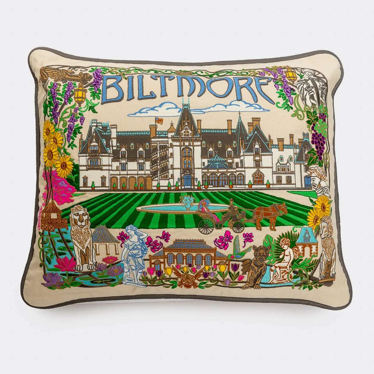 Biltmore® Hand-Embroidered Pillow by Catstudio®