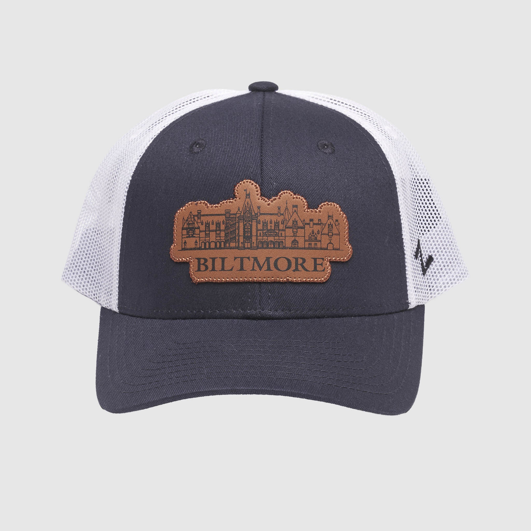 Biltmore House Badge Hat – Navy Blue, White