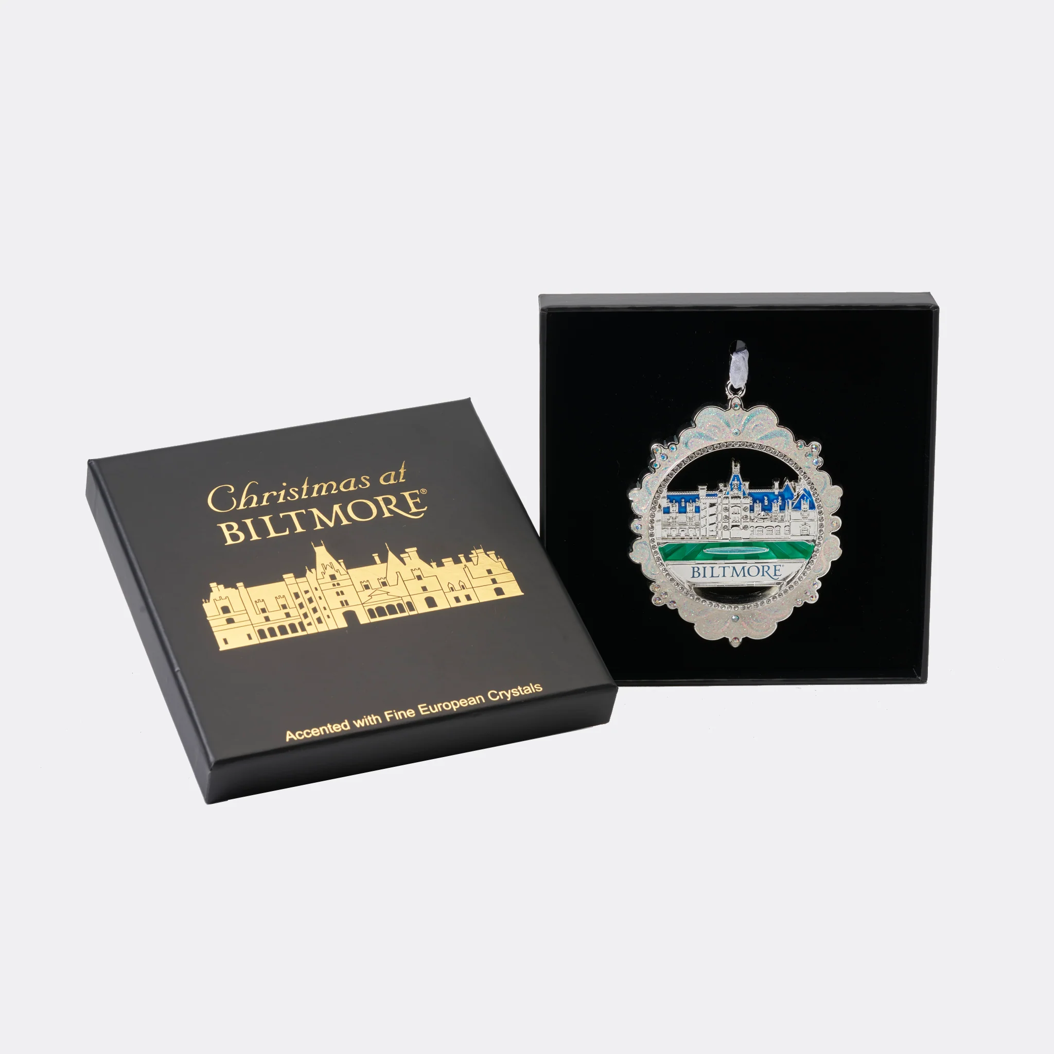 Christmas at Biltmore Round Crystal Ornament – Biltmore House - Image 2