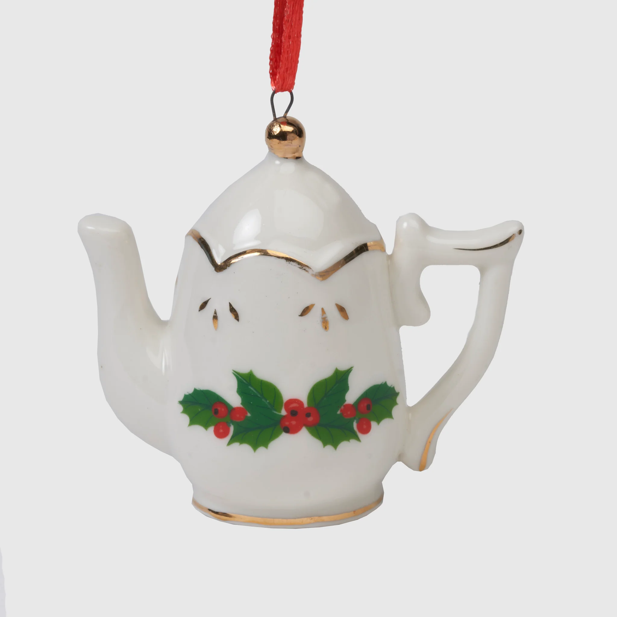 Holly Teapot Ornament – Inspired by the Banquet Hall - Image 3