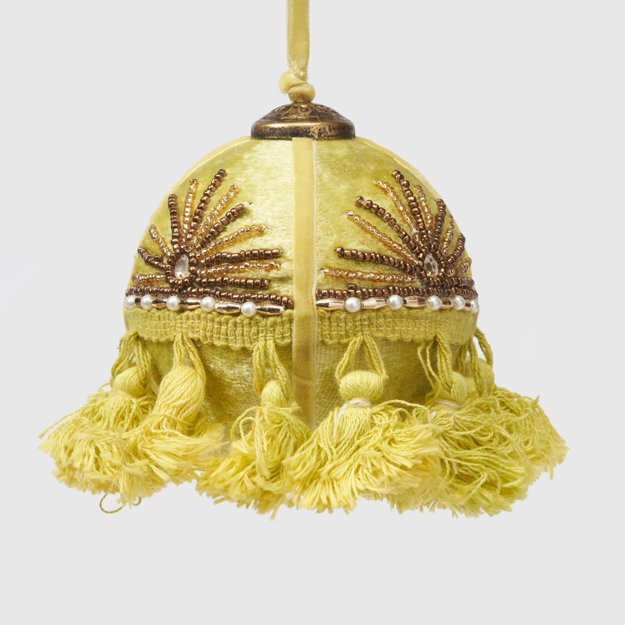 Chartreuse Velvet Tassel Ornament – Inspired by the Oak Sitting Room - Image 2