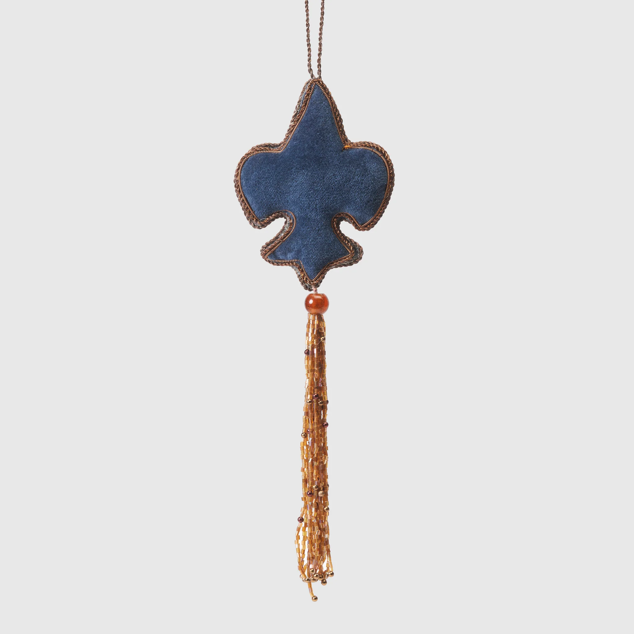 Velvet Fleur-de-Lis Tassel Ornament – Tapestry Gallery Collection - Image 2