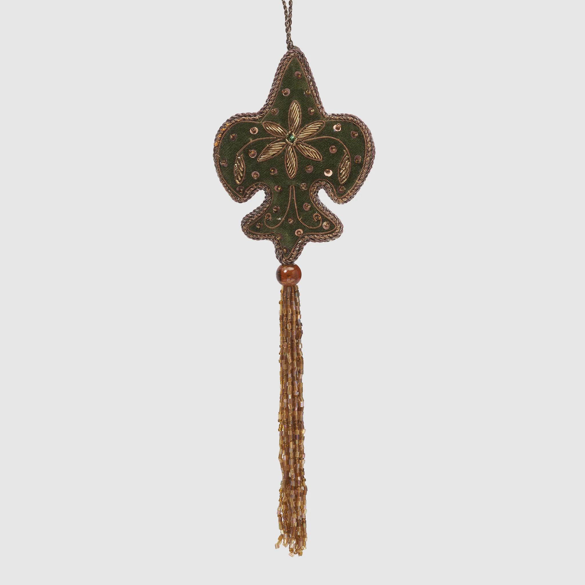Velvet Fleur-de-Lis Tassel Ornament – Tapestry Gallery Collection - Image 3
